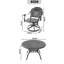 L'ensemble de salle à manger toutes saisons en fonte d'aluminium comprend 4 chaises pivotantes et une table ronde de 48,03 po avec cadre noir -278985989
