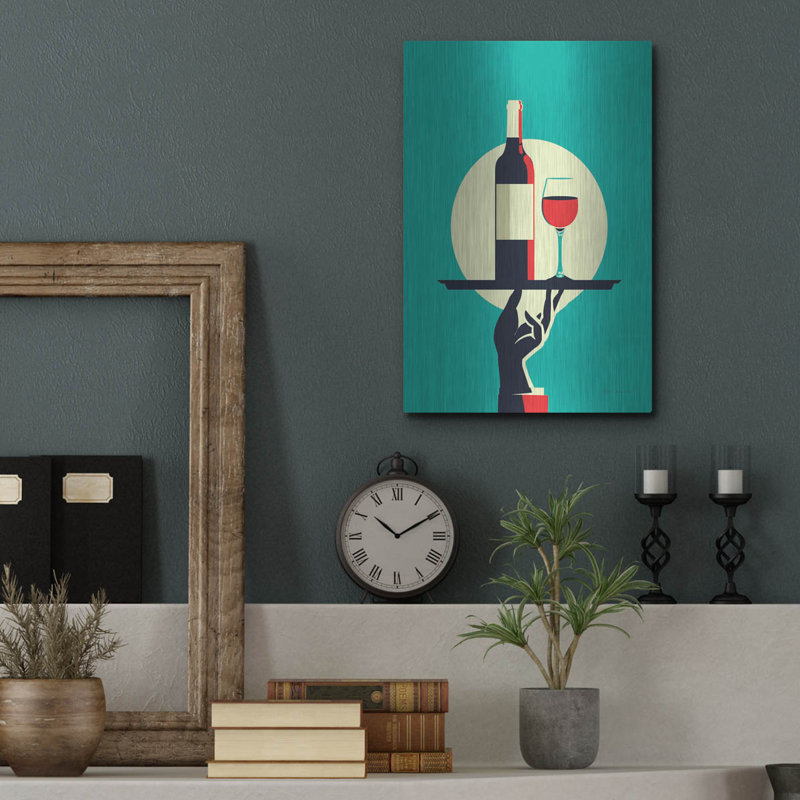 «Red Wine» par Omar Escalante, art mural en métal, H 16 po x l 12 po