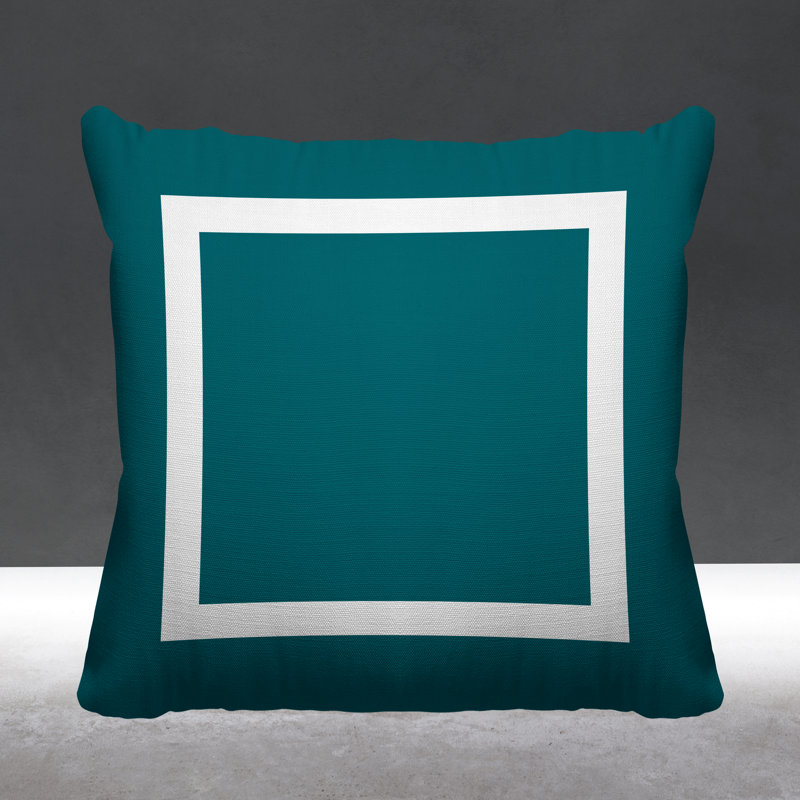 Luella Geometric Outdoor Reversible Throw Pillow, Green, 17W" x 17H"