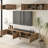 Piece Wall Mounted Entertainment Center In Walnut – Floating Tv Console With Upper Open Shelf Cabinets, Modern Media Storage