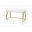 Bureau d'écriture 2 tiroirs blanc brillant et or Spada