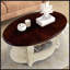 Table basse ovale en bois de 42 po pour le salon-456763632