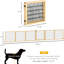 Barrière en bois pour chien, 170 po. Barrière pour animaux pliable pour petits et moyens chiens. 6 avec pieds de support. Bois naturel. Porte de maison fonctionnelle et fiable, escalier robuste et pratique