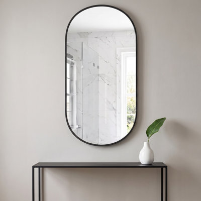 Miroir de salle de bain ovale en aluminium