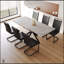 Ensemble de table de salle à manger extensible pour 6 à 8 personnes, chaises rembourrées en forme de C, grande surface, pieds en métal, design moderne-1378803148-1378803136-1378803149