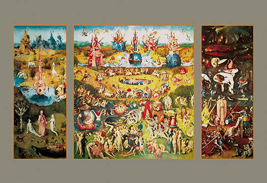 « the jardin of earth delights » par hieronymus bosch, impression, 24" H x 36" W