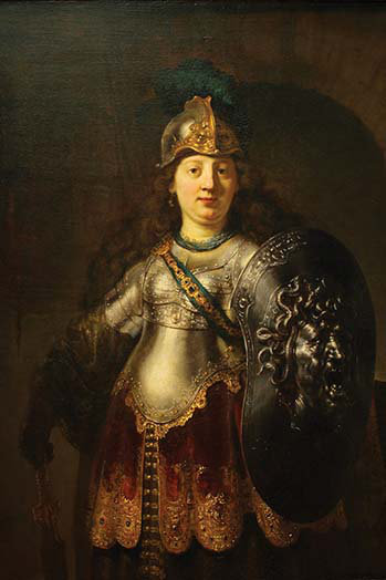Bellona par rembrandt van rijn-impression, H 42 po x l 28 po x P 1,5 po