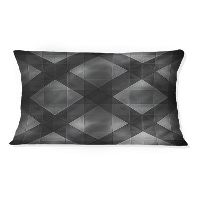 Coussin gris moderne à carreaux gris