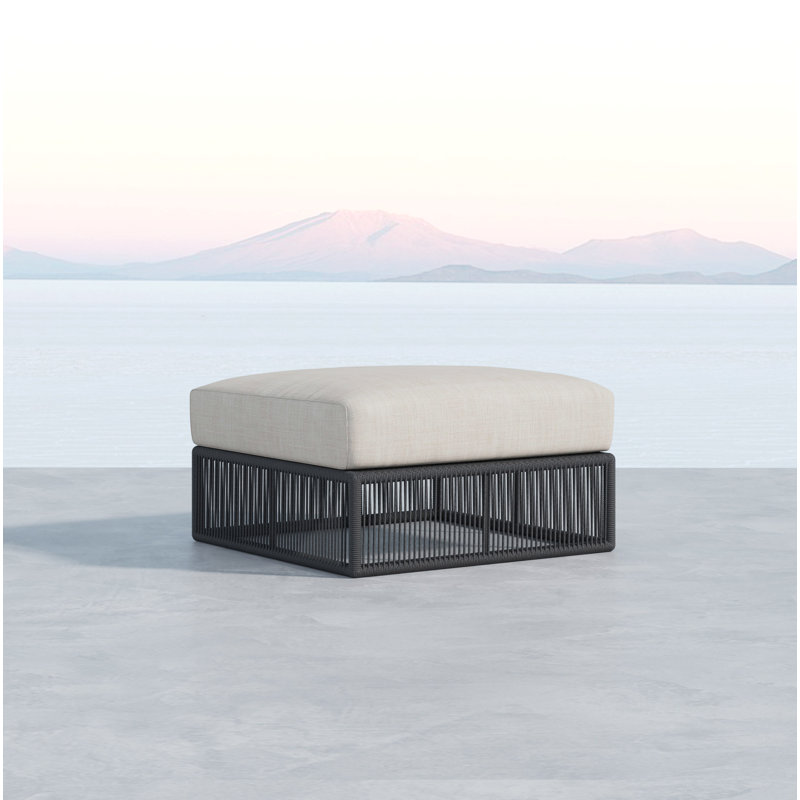 Milano Outdoor Ottoman, Echo Ash Sunbrella®