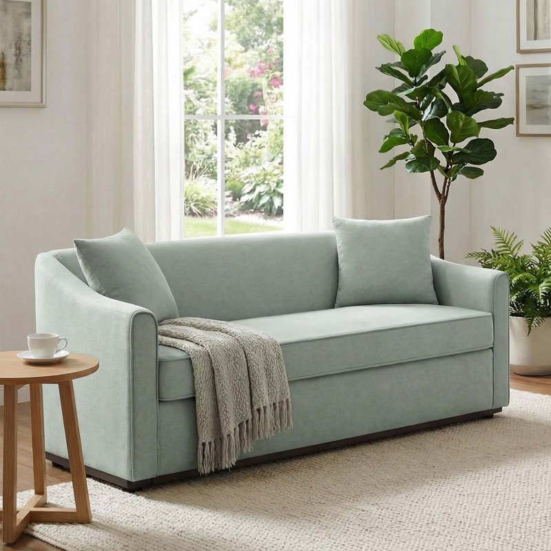 Canapé moderne à 3 places 75,78 po, Blue Chenille