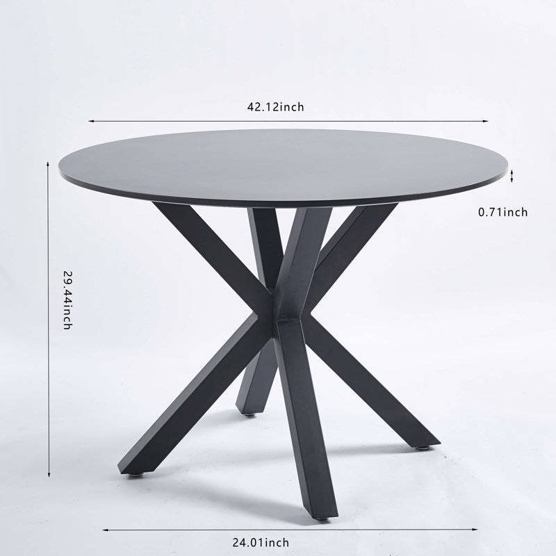 Table de salle à manger Mid-Century pour 4-6 personnes avec plateau en MDF, table de salle à manger à piédestal, table basse de loisirs