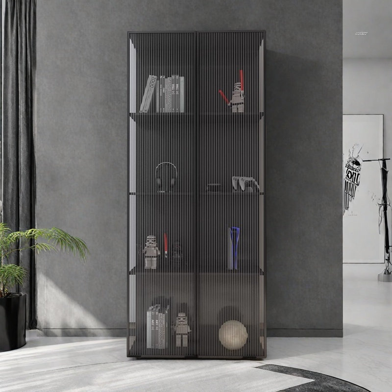 Bibliothèque élégante et tendance, (4 tablettes) H 70,8 po x l 31,4 po x P 11,8 po, Noir