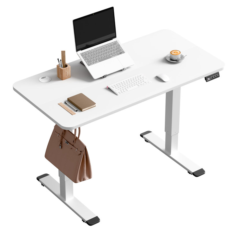 Lakyia Electric Height Adjustable Standing Desk, 48" H x 48" W x 24" D, White