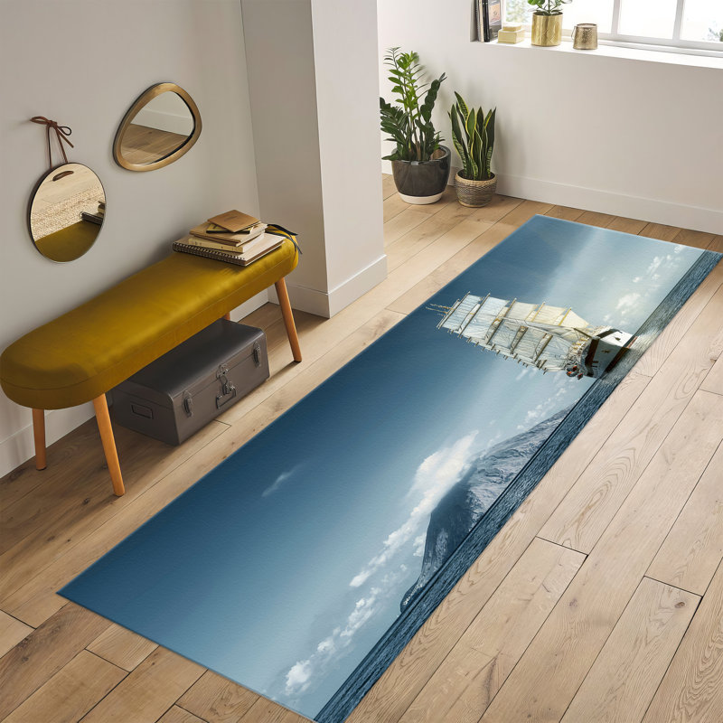 Non-Woven Soft Type Printed Rug with Exquisite Floral Design in Rich Multicolor Palette for a Warm and Inviting Home Decor Accent