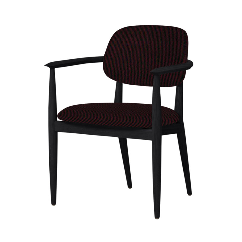 Chaise Slow de Space Copenhagen, Chêne onyx, Caramel Oméga