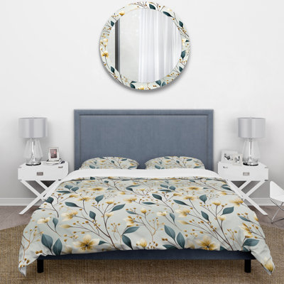 Ensemble de housse de couette Subtle Whispers V - Floral - microfibre de polyester