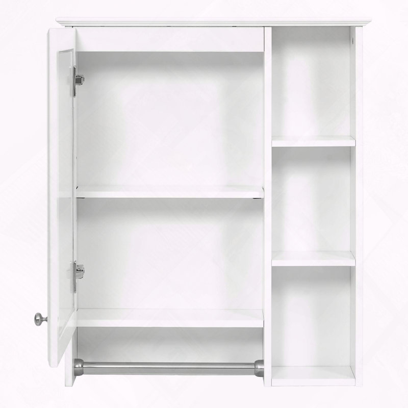 Armoire de salle de bain avec miroir, Blanc