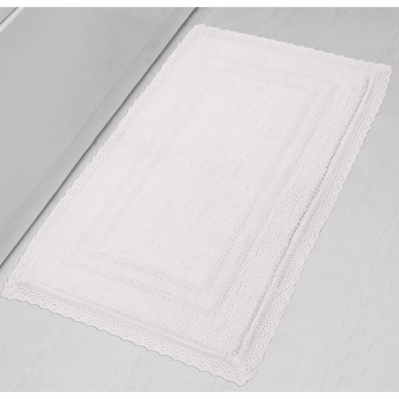 Tapis de bain réversible 100% coton Opulent Bathmat, l 24 po x L 40 po, Blanc
