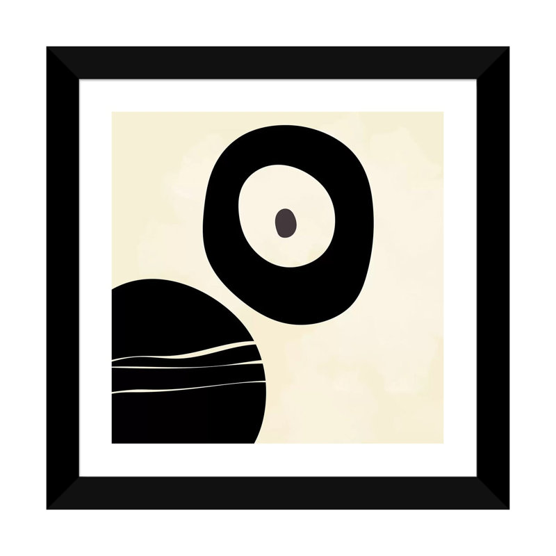 «Shapes Black Brush Stroke White Abstract» par Ana Rut Bré - impression d'art graphique, Blanc, H 24 po x l 24 po x p 1 po