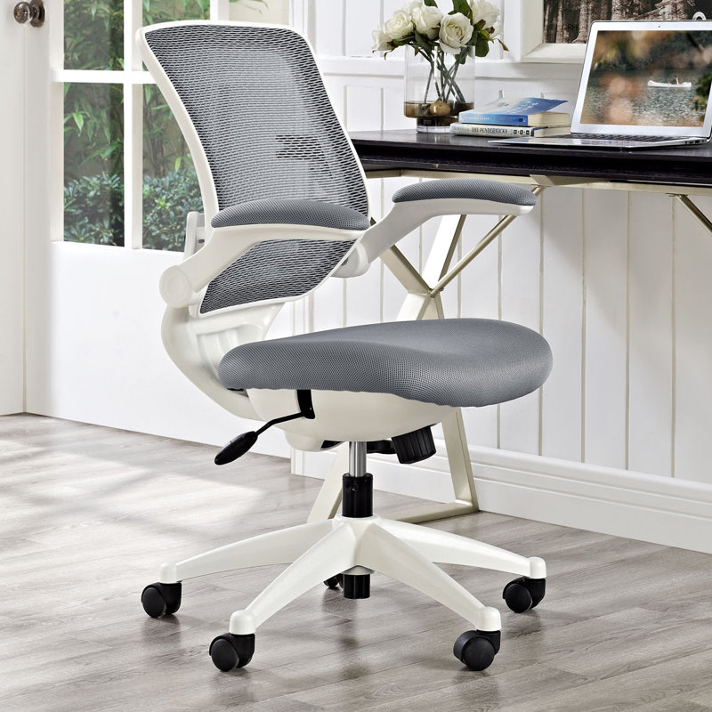 Modway Edge Porch & Den Tonti Frame Mesh Seat Office Chair, Gray, White
