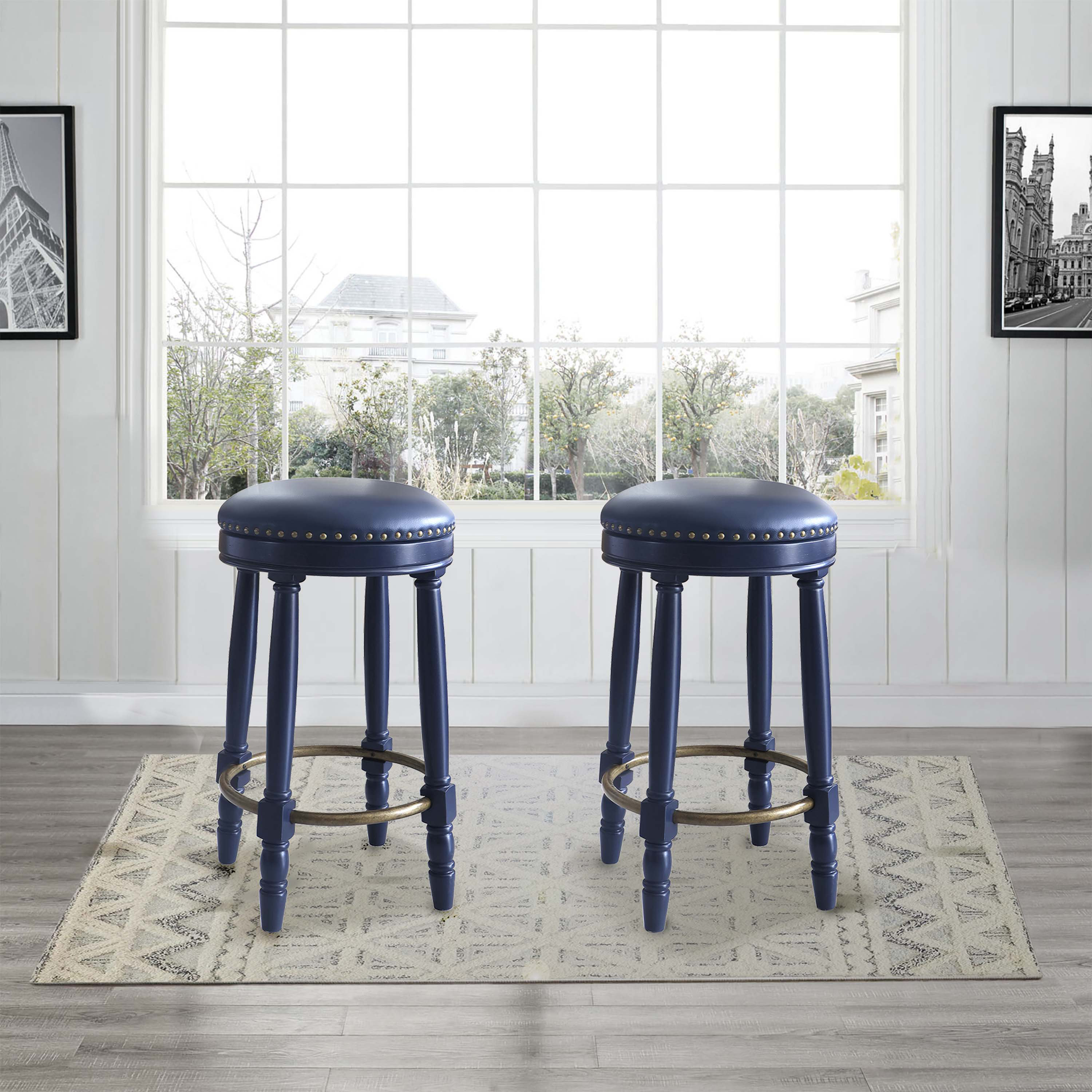 Navy Blue Light Blue Counter Height Stools Canora Grey Bar Stools