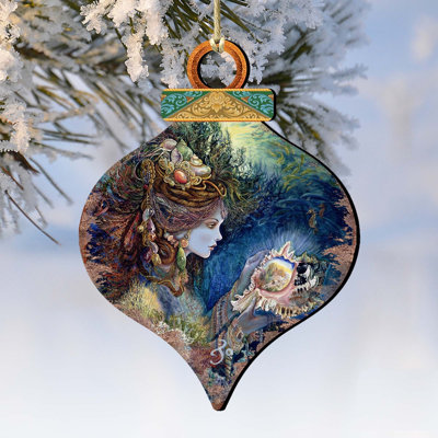 Daughter of the Deep Wooden Ornament by Josephine Wall