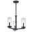 Crosby 3-Light Black Convertible Chandelier with Clear Glass Shades