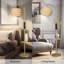 Lampe sur pied arquée / arquée avec télécommande, ampoule à intensité variable incluse-810389452