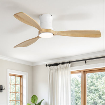48'' Transitional Modern Led Dimmable Ceiling Fan With Lights And Remote Control 3cct Reversible Dc Motor Timer Memory