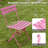 Iron Table And Folding Chair Set, 2 - Person Round Outdoor Dining Set-221042542