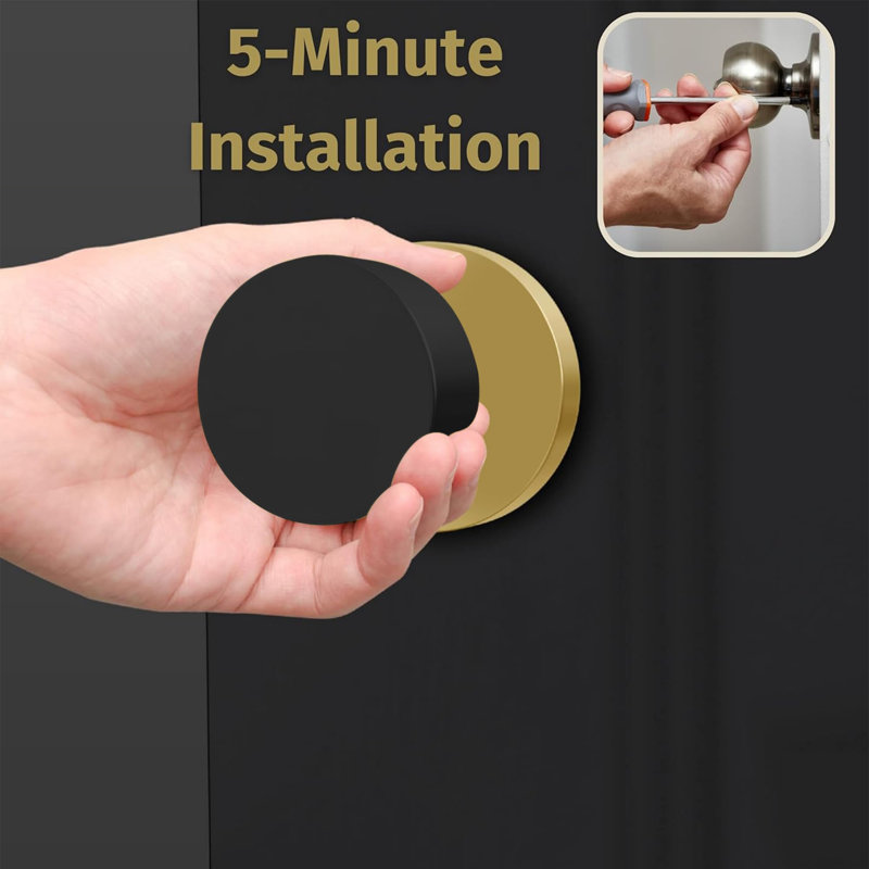 Mega Handles Buena Dummy Knob 2 - Poignée anti-rotation pour garde-robe et portes françaises, convient à toutes les portes standard - Laiton satiné
