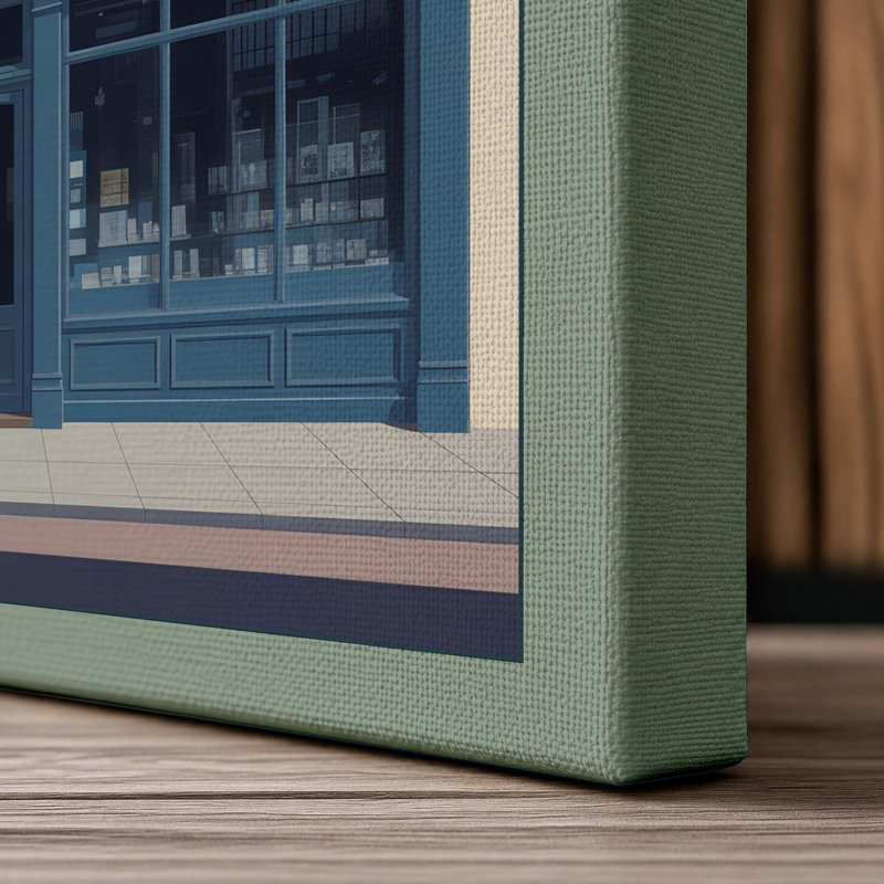 Brixton Street Retro - Wrapped Canvas, 24x16 - 61.0 x 40.6 cm, Sage Border
