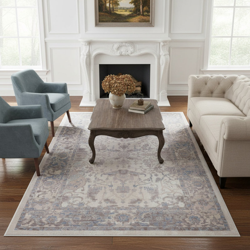 PAYAS Collection Brown / Beige Traditional Runner Rug, Rectangle 6'7" x 7'9"