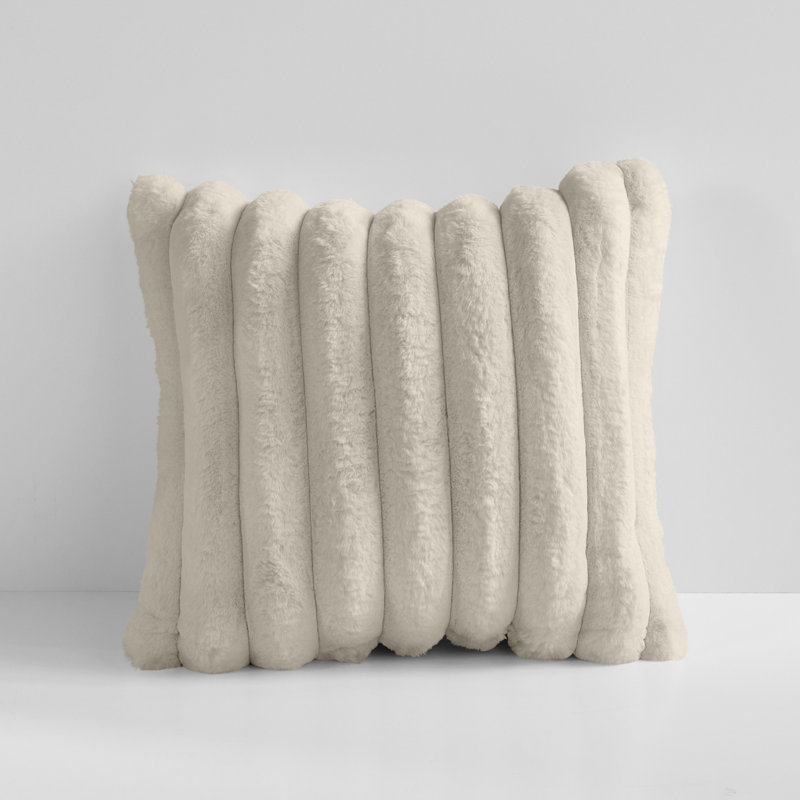 Reversible Throw Pillow, Tan, Square, 16"H x 16"W