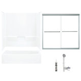 60" W x 75.75" H Frameless Rectangle Sliding Tub & Shower Kit with Towel Bar and Base Included
