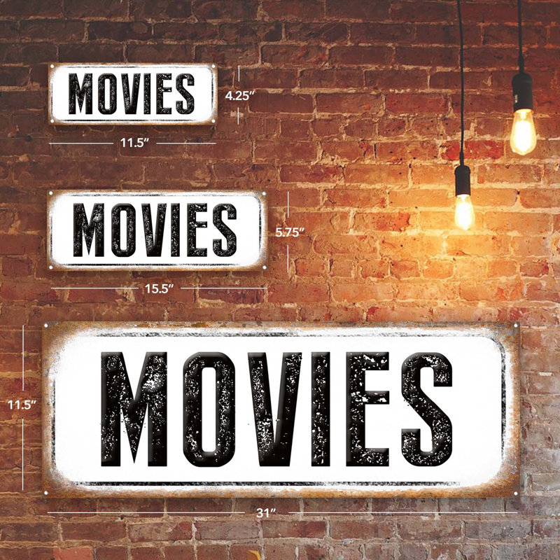 Entertainment Wall Decor on Aluminum, 5.75" H x 15.5" W x 0.04" D