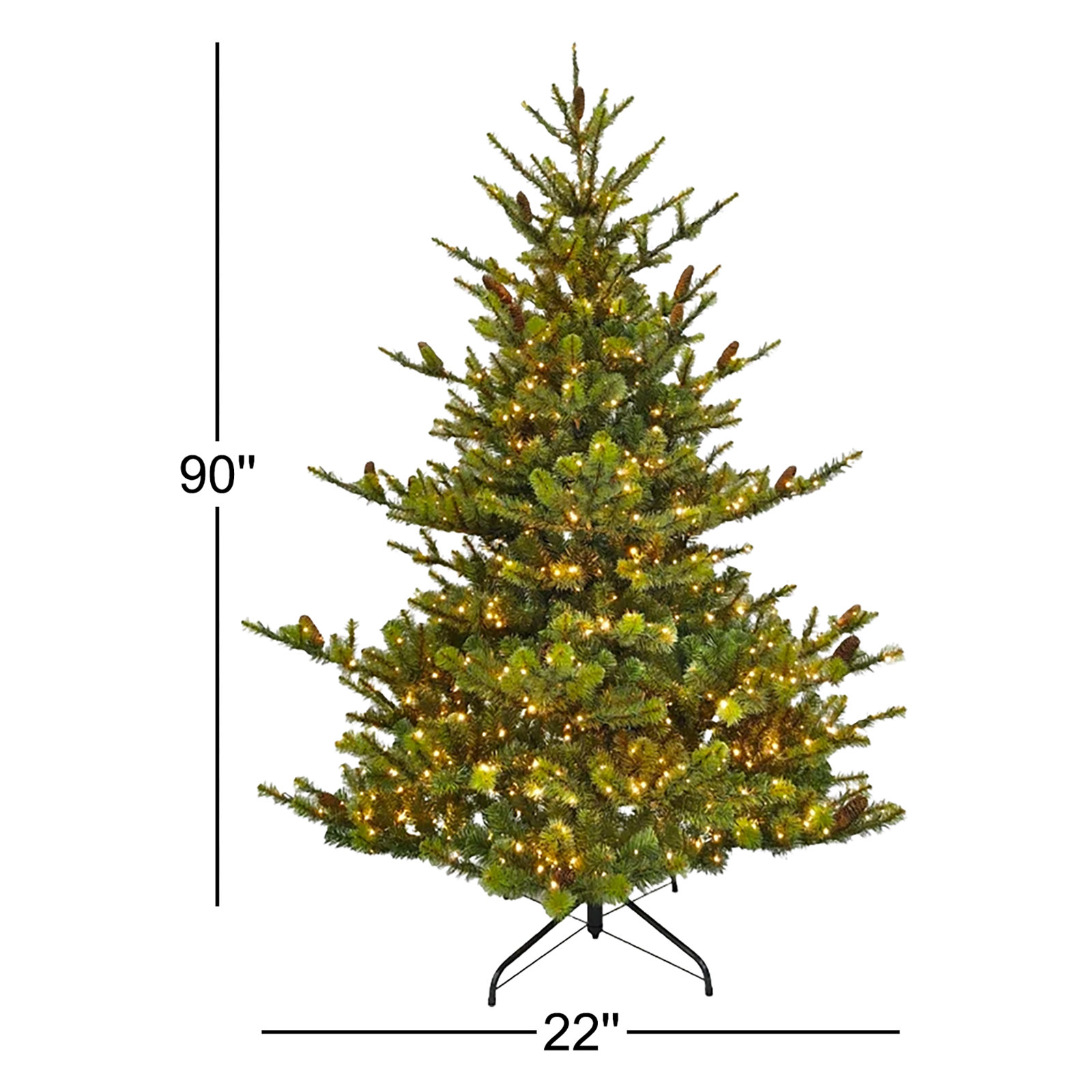 Pre-Lit Pine Christmas Tree, 7.5'