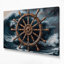 Art mural sur toile roue nautique bleue