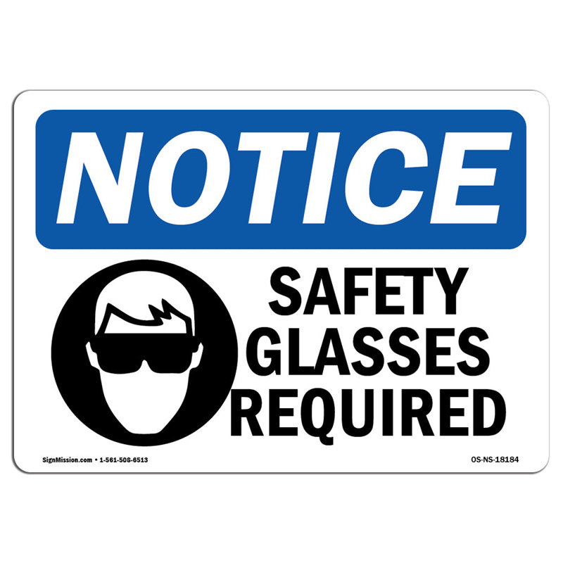 Étiquette de lunettes de sécurité requise