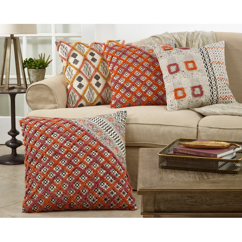 Housse de coussin en coton touffeté Lola