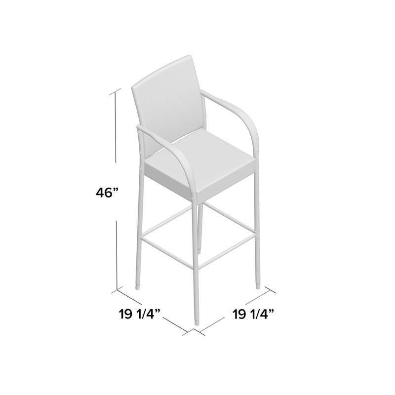 Dalessio 29.5" Patio Wicker Bar Stools with Footrest (Set of 2), Brown