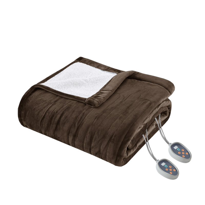 Couverture chauffante Gracie Mills Trevor, Bleu, Grand lit