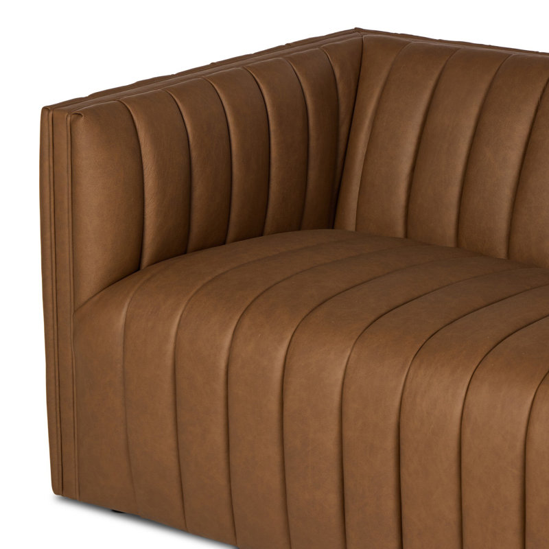 Abderdeen Upholstered 88 " Top Grain Leather Sofa