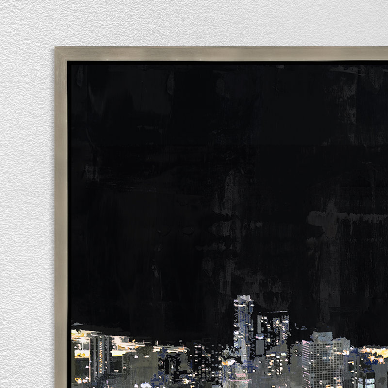 «Starry Chicago I» par Sonia Noir - peinture encadrée flottante