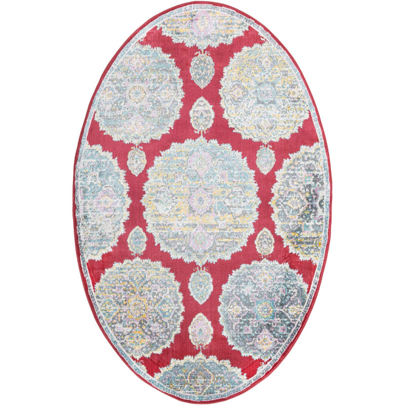 Oriental Indoor Rug, Oval 5'5" x 8'