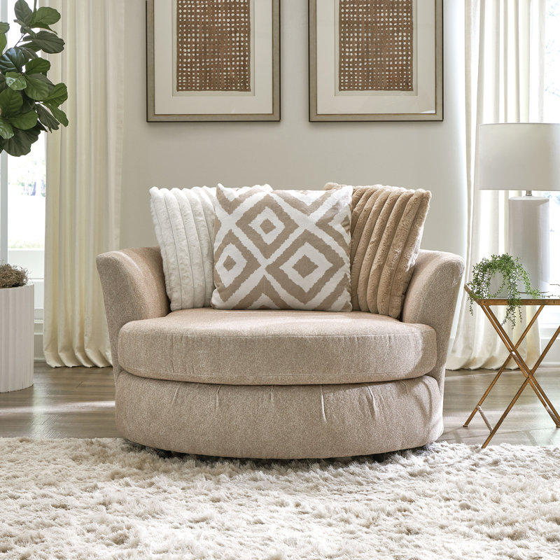 Fauteuil demi-tonneau pivotant yahah, Chenille brun
