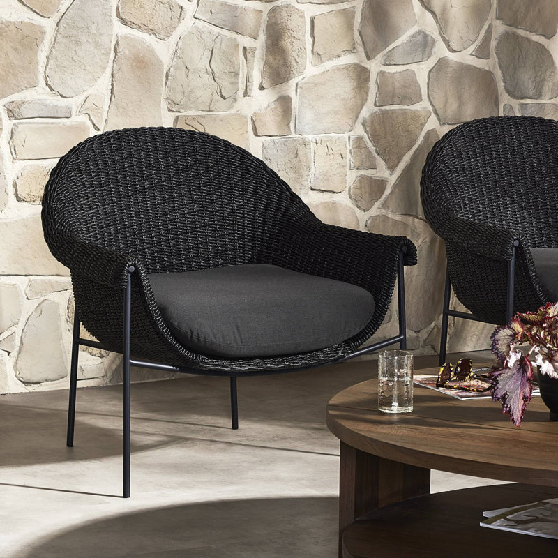 Suerte Outdoor Chair-Faux Black Hyacinth, Arashi Ink