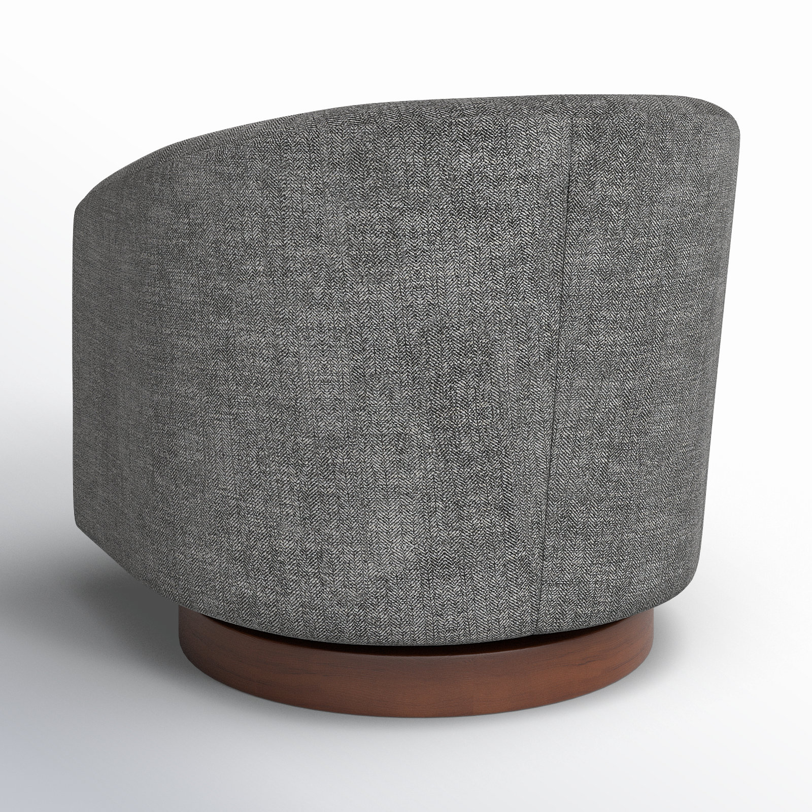 Bennett Upholstered Swivel Barrel Chair, Dark Gray