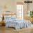 HLC.ME Blue Floral Bed Sheets - Wrinkle Resistant & Ultra Soft - Fits Mattresses up to 15 Inches Deep-106275148