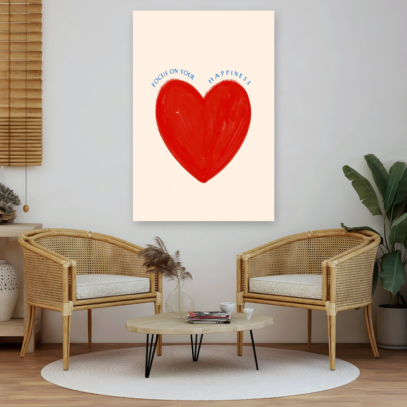 Affiche murale classique, moderne et vibrante, Focusonyourhappiness, H 60 po x l 40 po